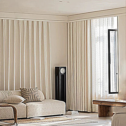 French Romantic Bronzing Geometric Texture Curtains 70% Shading Beige Window Drapes Rod -Hook  For Living Room Bedroom 1Piece