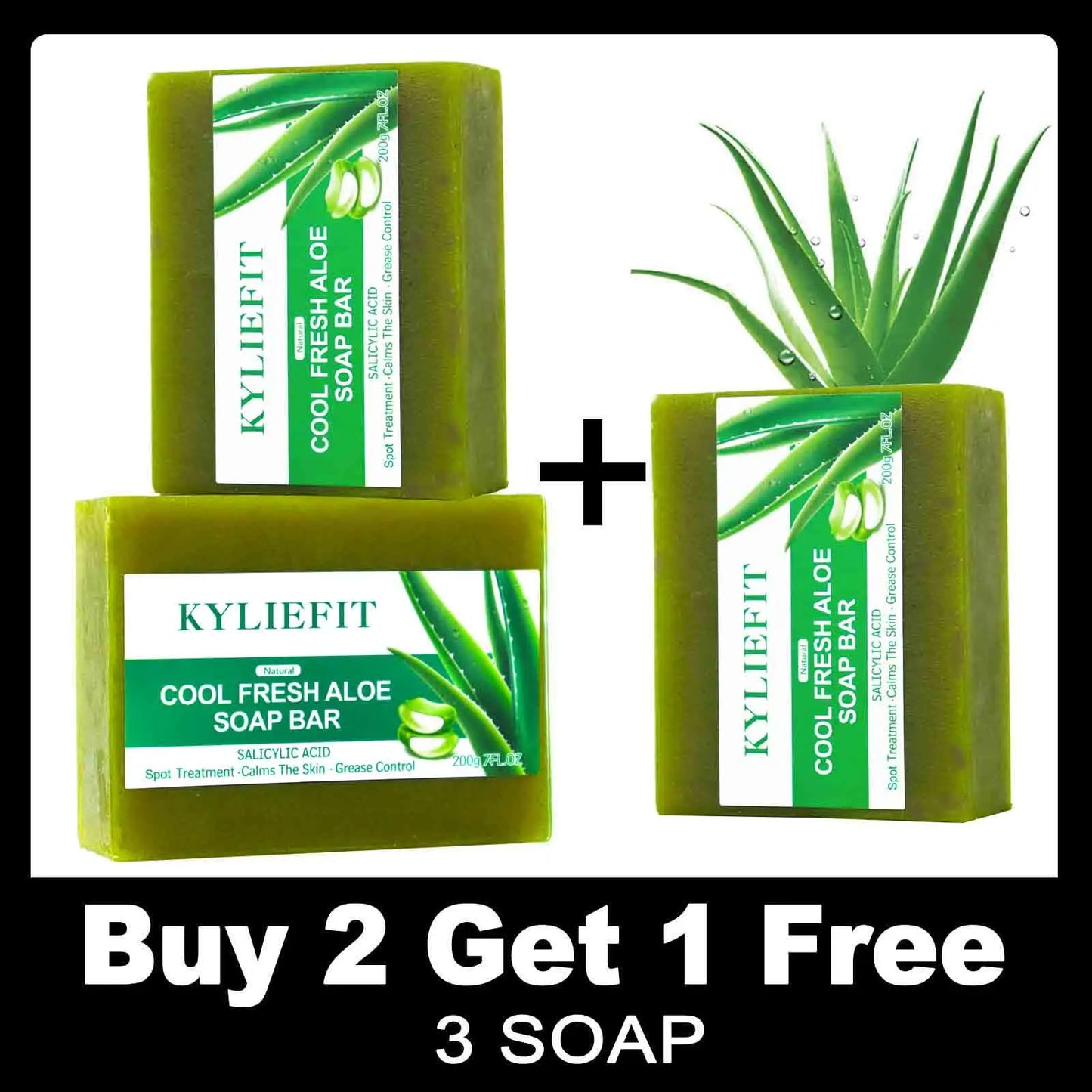 Aloe Vera Whitening Soap, Remove Acne, Pimples, Skin Radiant, Improve Skin Luster, Vegan Bath Wash for Women Men