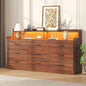 9 Drawer Dresser with Built-in Power Outlet, Mid Century Modern ,63'' Triple Wide