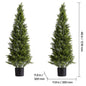 Artificial Topiary Cedar Trees 36/48in 2 Set Faux Pine Shrubs Plants Fake Silk Tree Easy Assembly for Decor Christmas