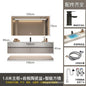 Modern Floating Vanity Bathroom Slate Integrated Basin Wall Mounted Bathroom Storage Cabinet Single Set Bathroom Vanity Sink Set