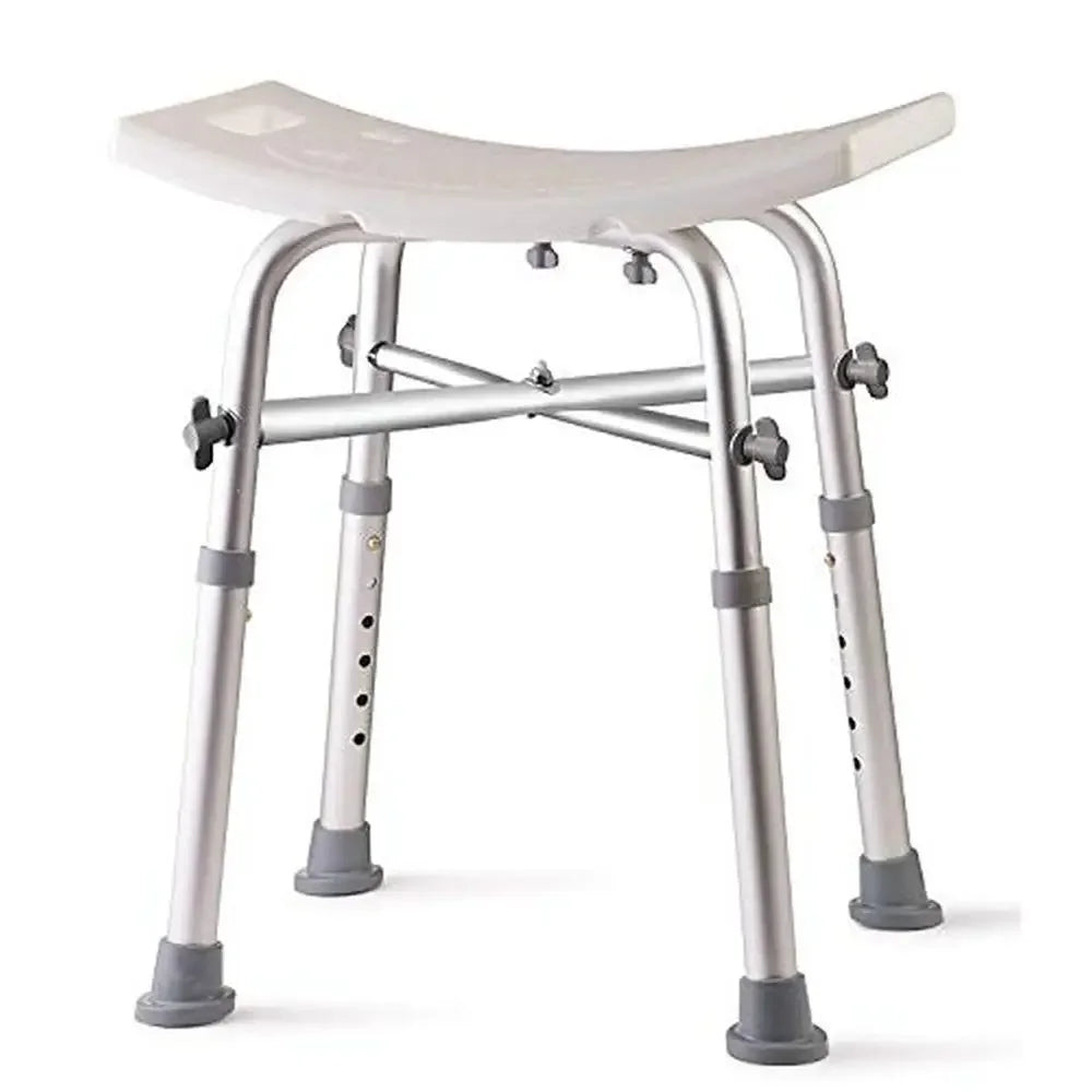 Adjustable Heavy Duty Shower Chair Safety Handicap Stool Supports 350lbs Height Adjustable Stable Design Easy Assembly  Aluminum