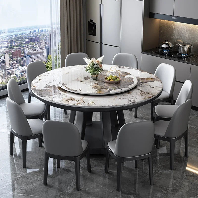 Marble Round Dining Table Nordic Luxury Style Minimalist Modern Dining Table Legs Space Savers