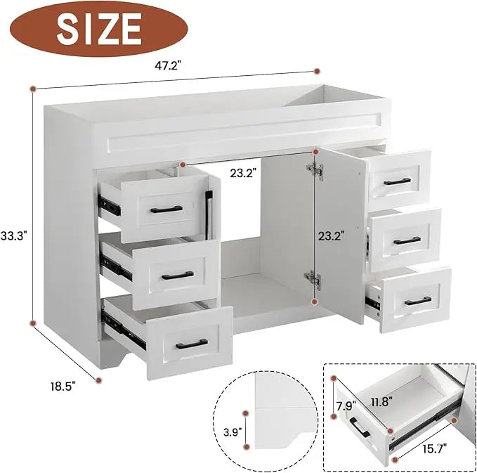 36" Luxurious Bathroom Vanity with White Stone Countertop and Rectangle Sink and Back Splash,2 Soft Closing Doors & 3 Full