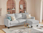 L-Shaped 3-Seater Sofa - Convertible Chaise Corduroy Couch for Small Spaces