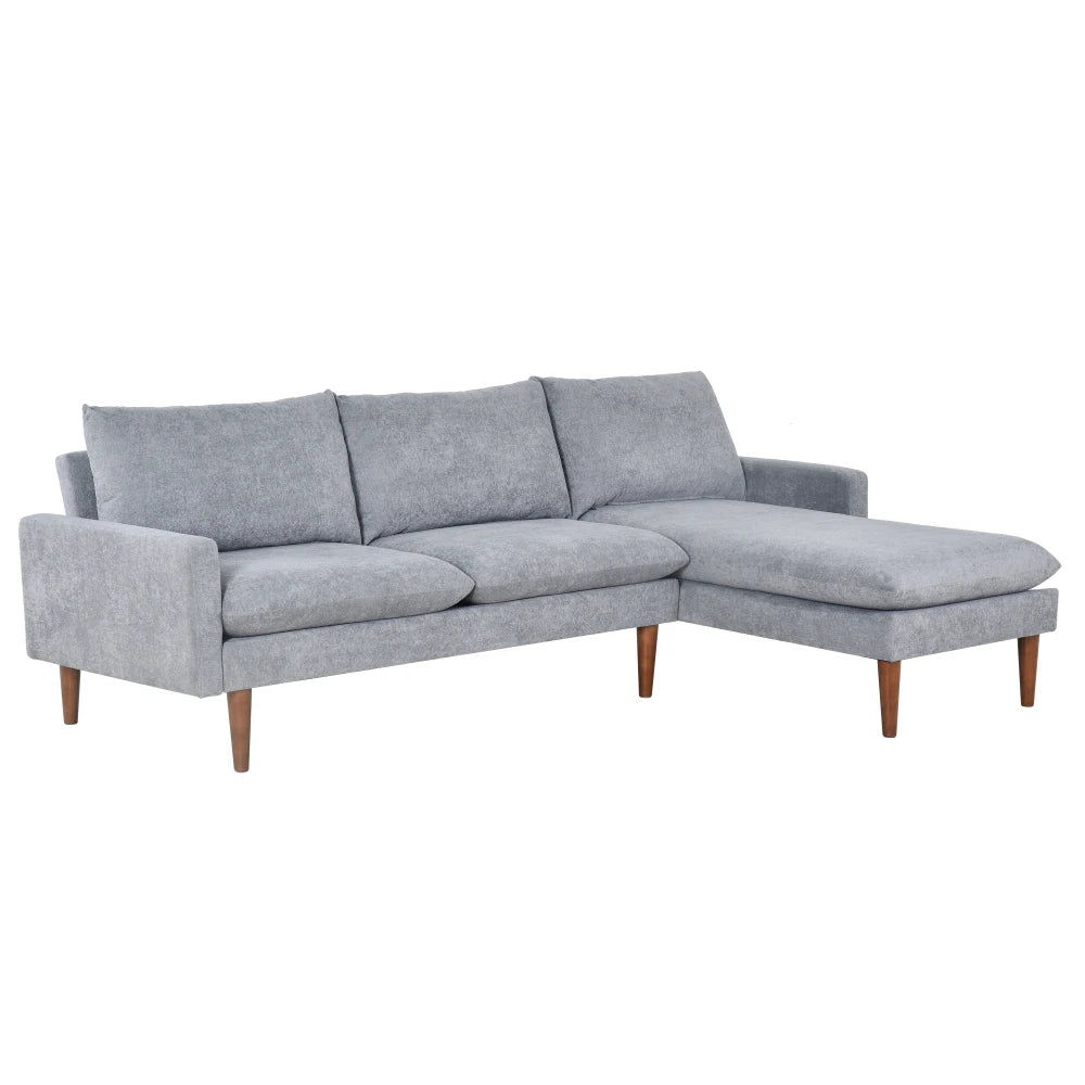 L-shaped sofa with padded cashmere: Ideal for living rooms, apartments - easy to assemble and maintain