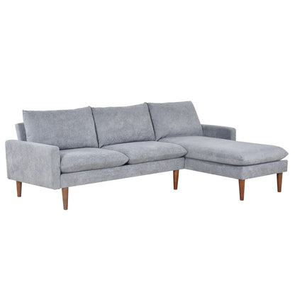 L-shaped sofa with padded cashmere: Ideal for living rooms, apartments - easy to assemble and maintain
