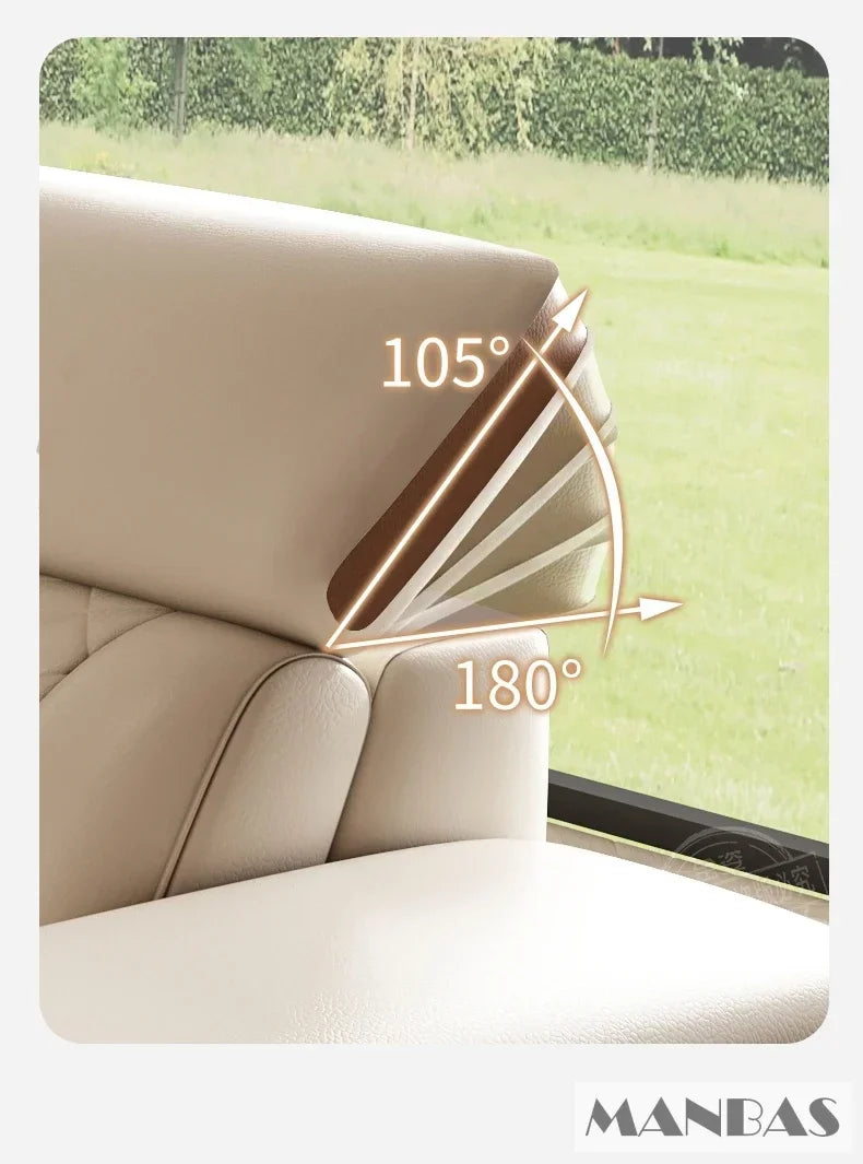 Premium Italian Genuine Leather Sofa Set for Living Room with Adjustable Headrests, Bluetooth Speaker, Wireless Charge