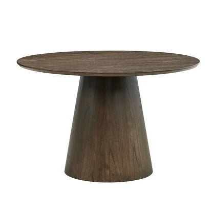 47.24 inch dining table, circular modern style, medium density fiberboard wood, with sturdy cylindrical base