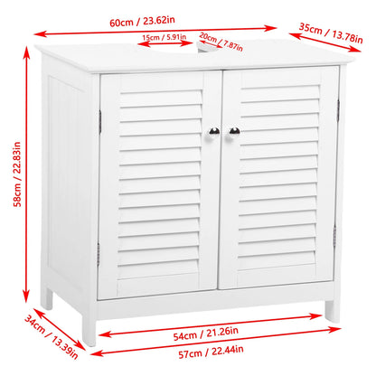 Bathroom Sink Cabinet Sink Storage Cabinet with 2 Doors and Shelf MDF Modern Freestanding Under Sink Bathroom Cabinet for Home