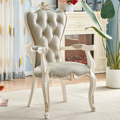 European Solid Wood Dining Chair Princess Lazy Throne Luxury Lounge Chair Fashion Butterfly Ergonomic Muebles Entrance Furniture