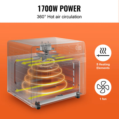 Air Fryer Toaster Oven 25L Convection Oven 1700W Stainless Steel Toaster Ovens Countertop Combo with Grill for Kitchen