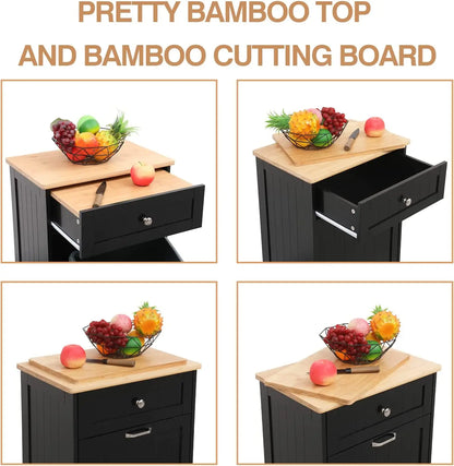 Single Trash Cabinet Tilt Out Freestanding, Pet Proof Kitchen Trash Cabinet Laundry Hamper with Cutting Board, Hideaway Trash
