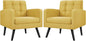 Mid-Century Style Armchair, Modern Upholstered Living Room Chair with Button Tufted Back and Solid Wood Legs