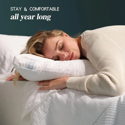 Adjustable Height Cooling Pillows Set of 2, Ideal for Back and Side Sleepers, Luxury Hotel-Style Comfort