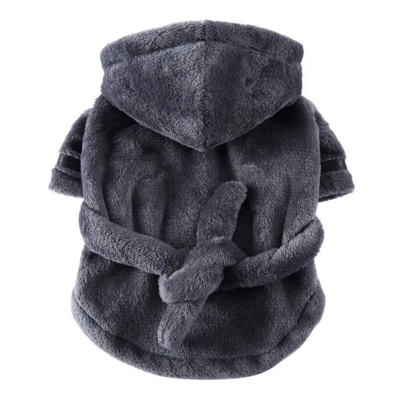 Pet Dog Bathrobe with Hooded Dog Pajamas Sleeping Clothes Soft Pet Bath Drying Towel Clothes For Puppy Dogs Cats