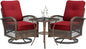 3 Pieces Patio Furniture Set, Outdoor Swivel Rocker Patio Chairs, Wicker Patio Bistro Set with Rocking Chair, Thickened Cushions