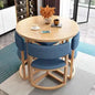 Round Mobile Dining Tables Set Kitchen 4 Chairs Center Wood Table Extendable Luxury Floor Mesa Comedor Home Furniture Wood Table