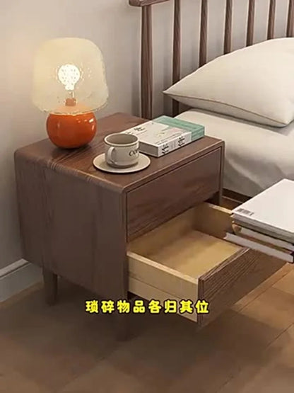 Solid wood bedside table simple Chinese Nordic home storage cabinet storage bedroom bedside floor storage cabinet