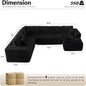 U Shaped Sofa Boneless Couch with Chaise 135" Cloud Modular Sectional Couch for Living Room Big Comfy Couches Set  furniture