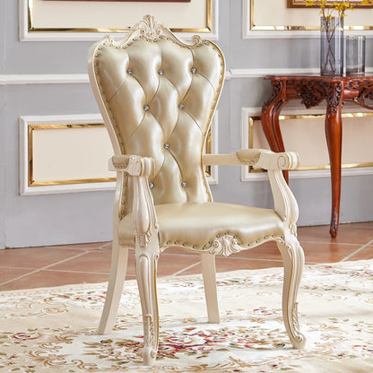 European Solid Wood Dining Chair Princess Lazy Throne Luxury Lounge Chair Fashion Butterfly Ergonomic Muebles Entrance Furniture