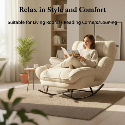Sofa Rocking Chair Metal Frame with Adjustable Backrest Comfortable Decorative Chair Modern Ergonomic Sofa for, Customized