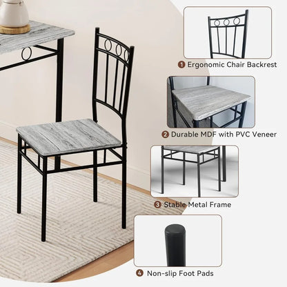 Kitchen Dining Table Sets for 4, 5-Piece Dinings Room Table Sets, Rectangular Kitchen Tables Set w/4 Chairs.