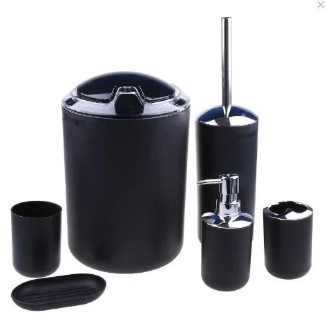 Luxury Bathroom Set Multipurpose Soap Dispenser Toothbrush Holder Toilet Brush Trash Can Soap Dish Home Bathroom Set 4/6pcs Pack