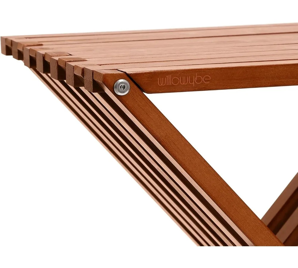 Folding Bamboo Wood Stool - Waterproof Sauna Shower Bench, Compact Multi-Use Seat for Bathroom & Steam Room