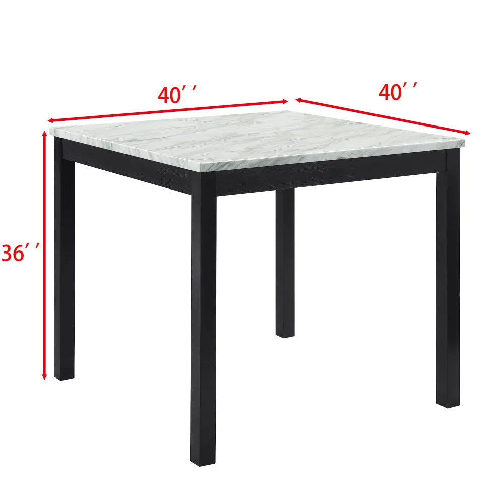 MLG 5 Piece Dining Table and Chair Set,4 Chairs,Square Counter Height Dining Table, Mid-Century Home Table and Chair Set, Uphols