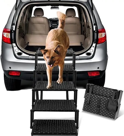 Dog Ramps for Large Dogs - Portable Dog Steps for Cars and SUV, Truck, Lightweight Non-Slip Dog Stairs Support Up to 200 Lbs