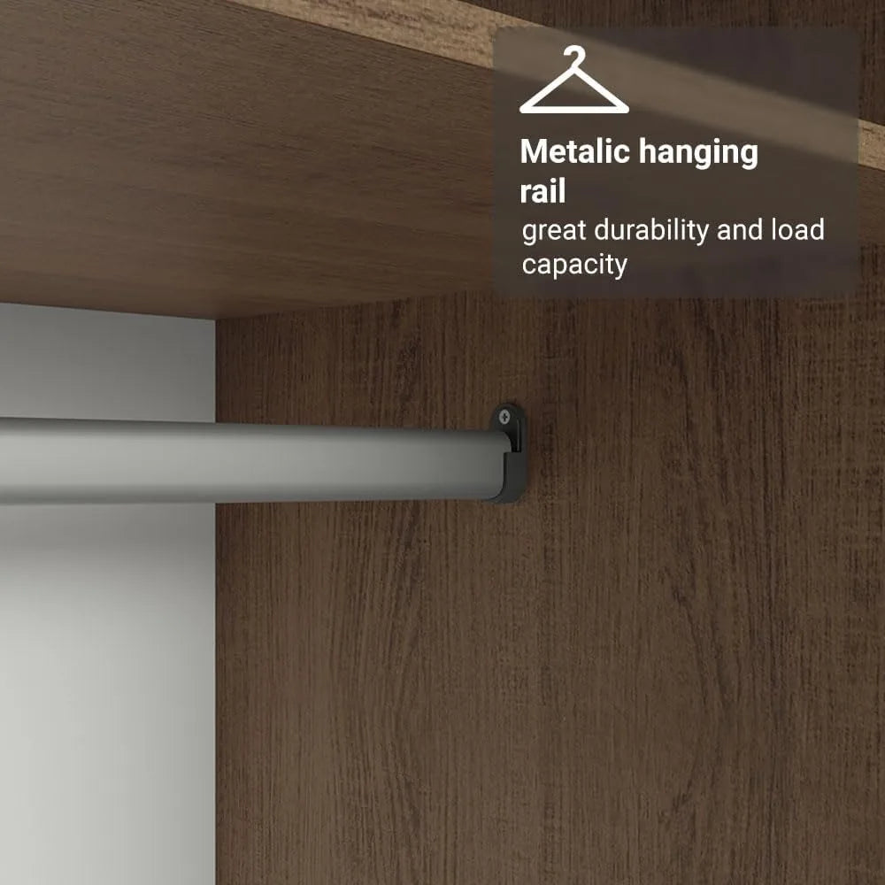 6 Doors Storage Cabinet with Ample Shelves Space 94" L Utility Armoire Closet Entryway and Bedroom Organization Unit (Rustic)