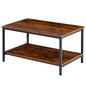 31IN Wood Coffee Table For Living Room 2-Tier Center Counter with Storage 50 lbs Capacity Anti-Slip Feet Modern Design