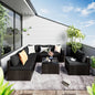 7 Pieces Patio Set, Wicker Conversation Sets with Cushion and Table, 7-Pieces Couch, Patio Furniture Set for Porch Poolside