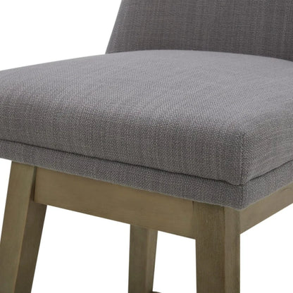 Counter Height Swivel Barstools, FSC Certified Upholstered Performance Fabric Bar Stools Set of 2, 26" Seat Height, Flint Grey
