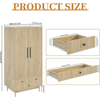 Armoire Wardrobe Closet, with Drawers , Wardrobe Cabinet with Hanging