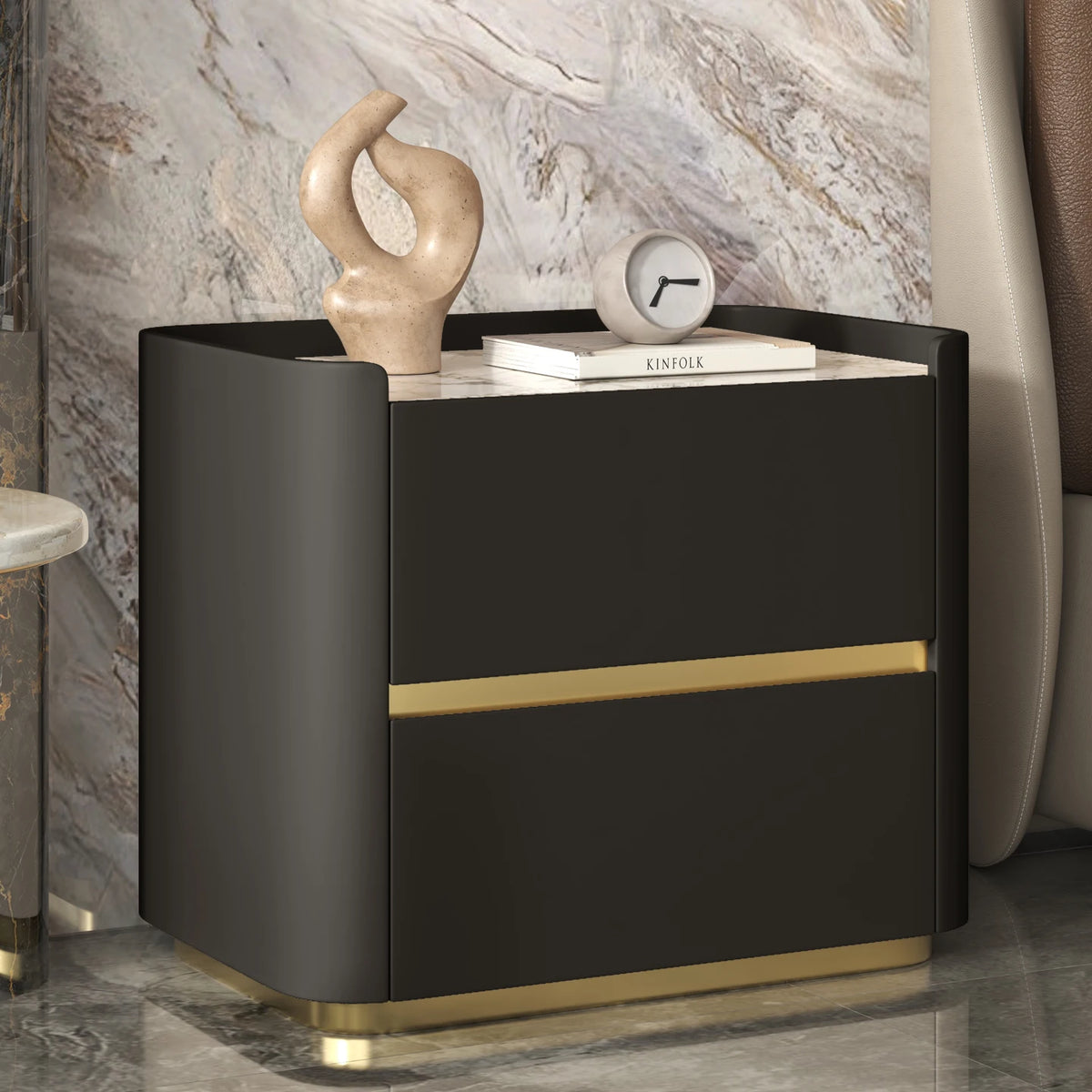 Italian Trendy Premium Night Table Simple Luxury Delicacy Bedside Tables Drawers Storage Table De