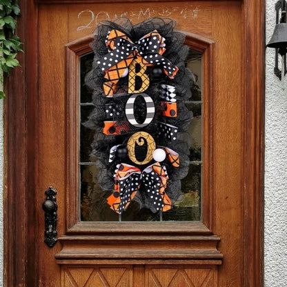 Halloween Wreath Garland Door Hanging Decoration  BOO Doorplate Pumpkin Pendant