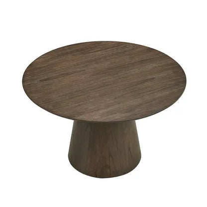47.24 inch dining table, circular modern style, medium density fiberboard wood, with sturdy cylindrical base