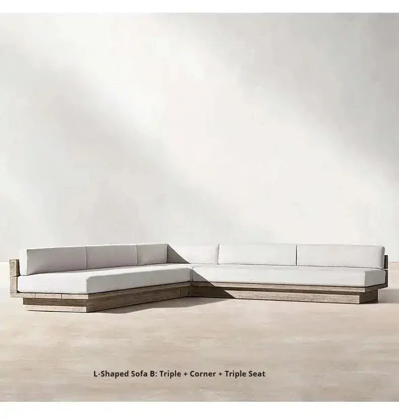 Japanese Style Waterproof and Sunscreen Garden Sofa, Minimalist Designer, Modern Garden Sofa, Artistic Outdoor Furniture, Divano