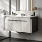 36 Inch Floating Vanity Bathroom with Sink Combo, Grey Wall Mounted Modern Vanity, Bathroom Cabinet Vanity with Soft-Closing Thr