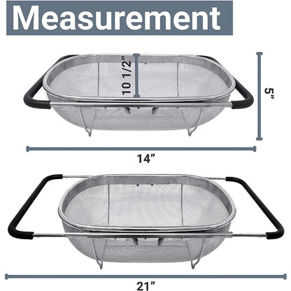 Stainless Steel Over sink colander filter basket