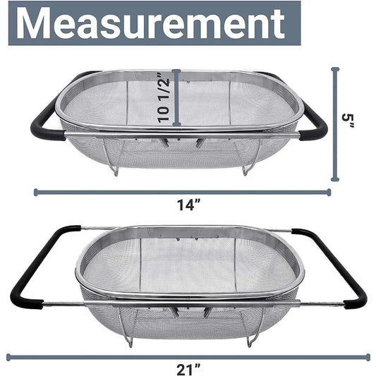 Stainless Steel Over sink colander filter basket