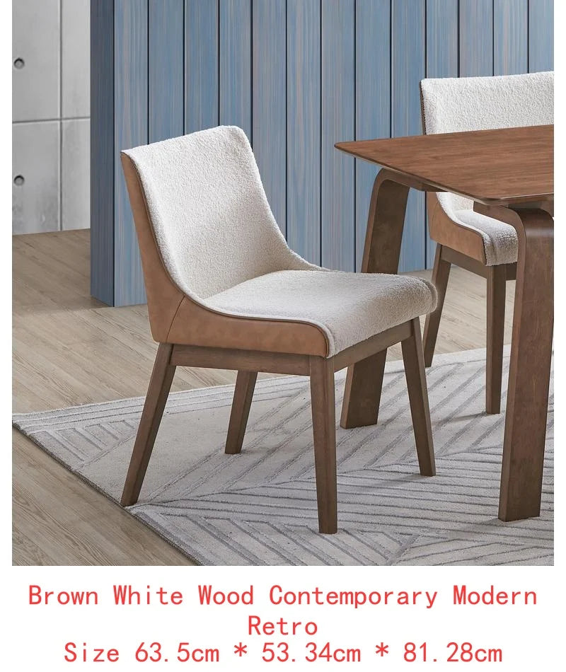 Modern Walnut Finish 5-Piece Dining Set: Rectangle Table & 4 Wingback Chairs - Retro Style Furniture for Dining Room