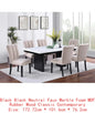 Classic Two-Tone White Faux Marble Top Dining Table with 6 Side Chairs, 7-Piece Set for Dining Room Decor