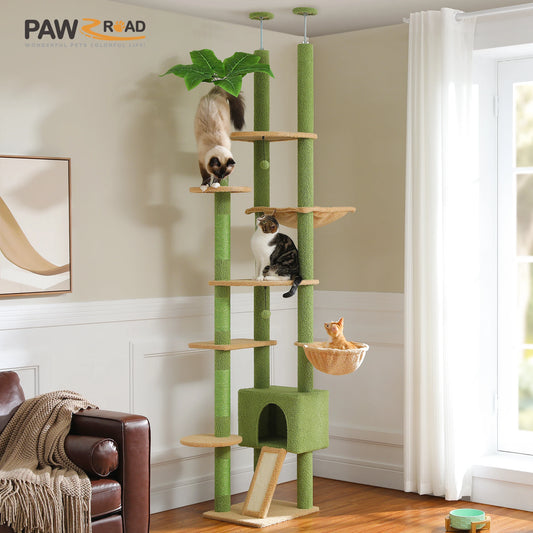 Adjustable Height Floor to Ceiling Cat Activity Tree