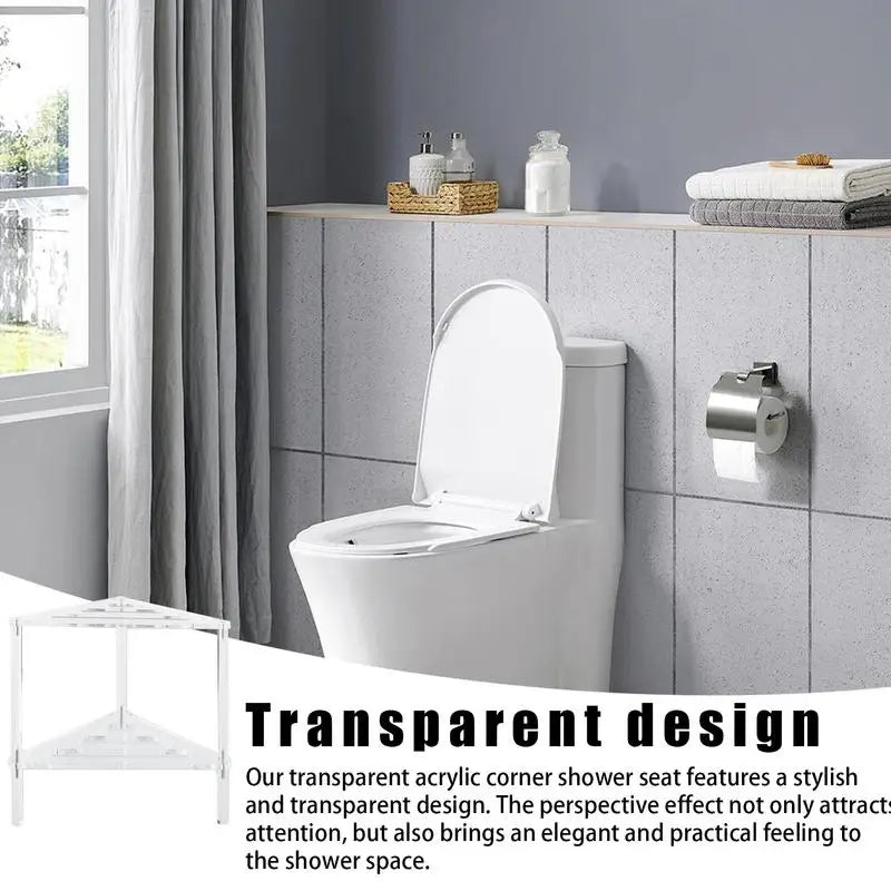 Shower Bench For Shaving Legs Non-Slip Shower Caddies Stool Stable Heavy Duty Bathing Chairs With Storage Shelf For Bathroom
