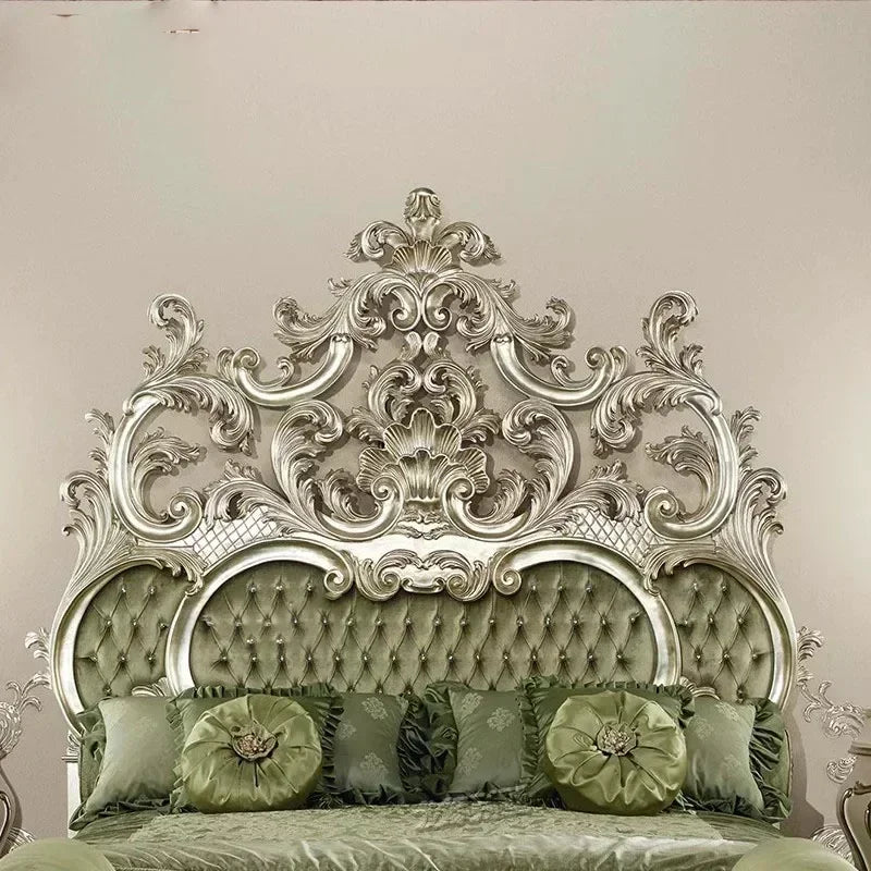 Master Modern Bed Large Princess Vintage Carved Girl Queen Bed Double Luxury Confortable European