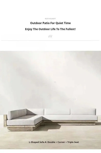 Japanese Style Waterproof and Sunscreen Garden Sofa, Minimalist Designer, Modern Garden Sofa, Artistic Outdoor Furniture, Divano