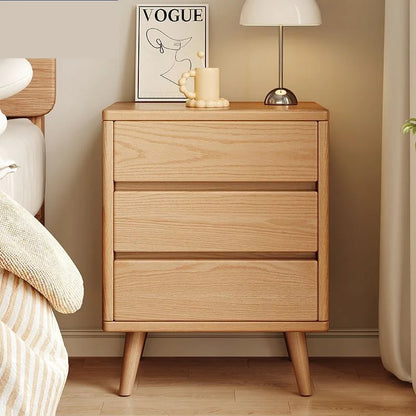 Solid wood bedside table simple Chinese Nordic home storage cabinet storage bedroom bedside floor storage cabinet